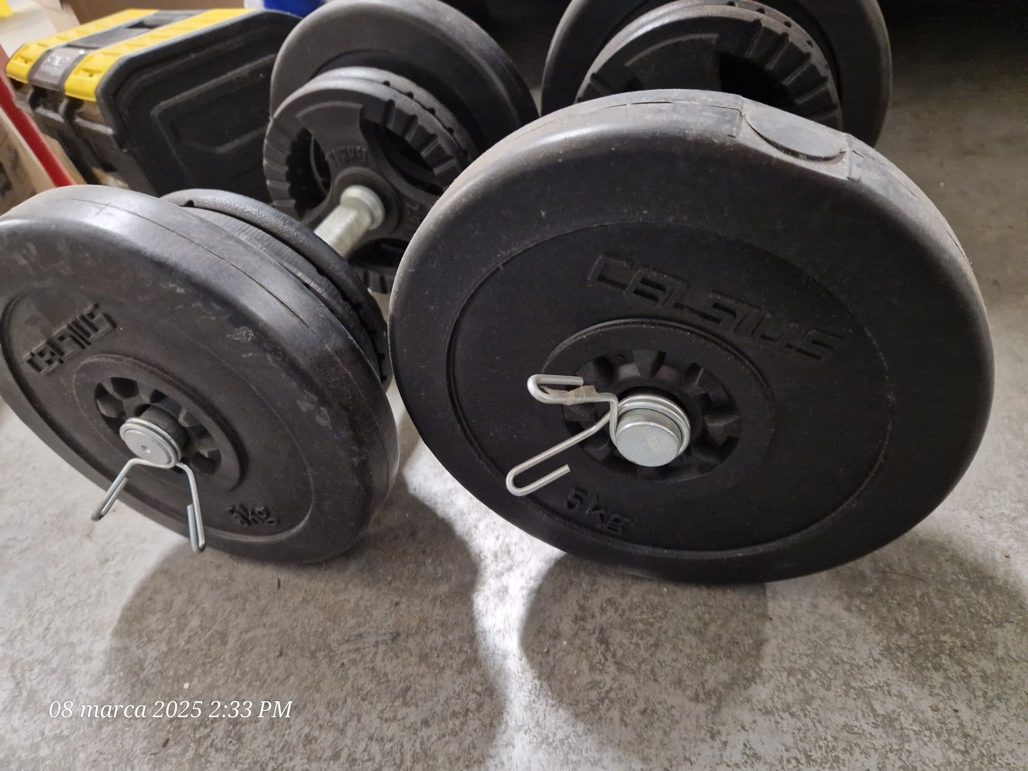 Hantle Kawmet + ławeczka zestaw, 22,5 kg x2,