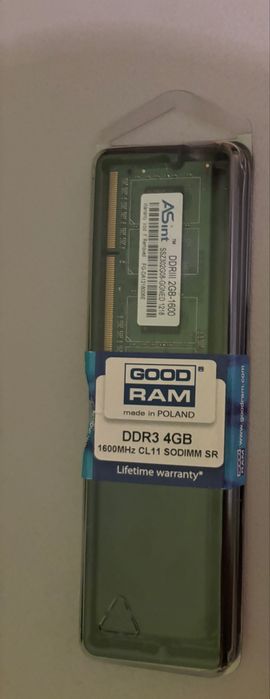 Pamięć RAM Goodram DDR3 4GB 1600MHz CL11 SODIMM do laptopa