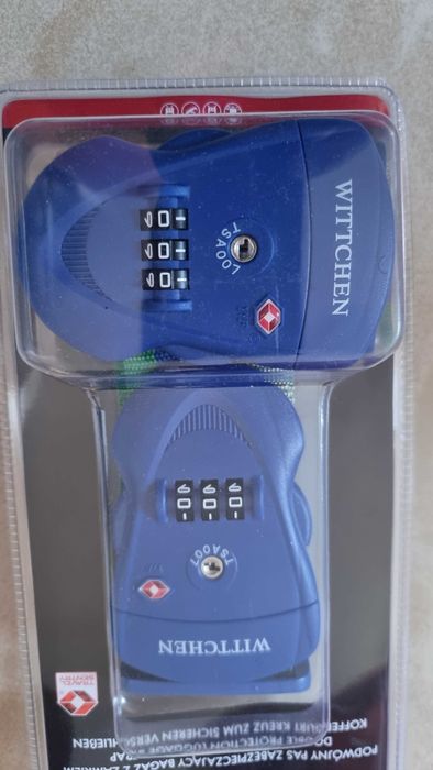 Dwa pasy zabezpieczające bagaż, walizkę, na zamek TSA, firmy WITTCHEN