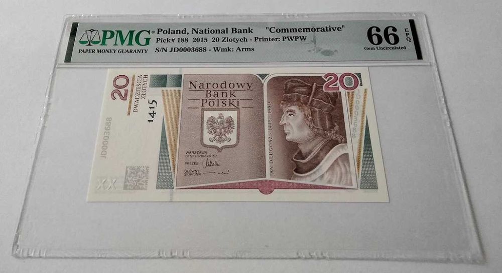 20 zł - 600 rocznica urodzin Jan Długosz - grading PMG 66, JDOOO3688