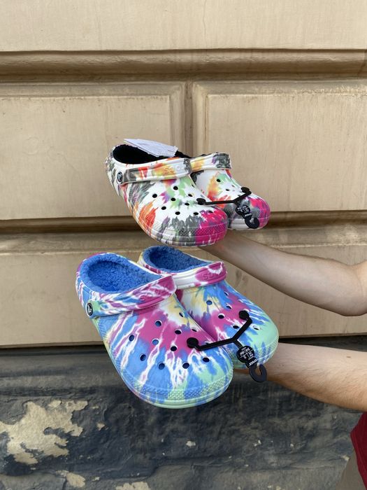 Крокси утеплені Crocs Оригінал Clasdic lined tie нові резинові тапки