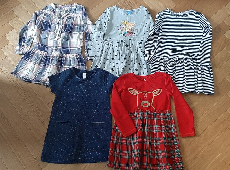 Zestaw 5 sukienek z dlugim rekawem