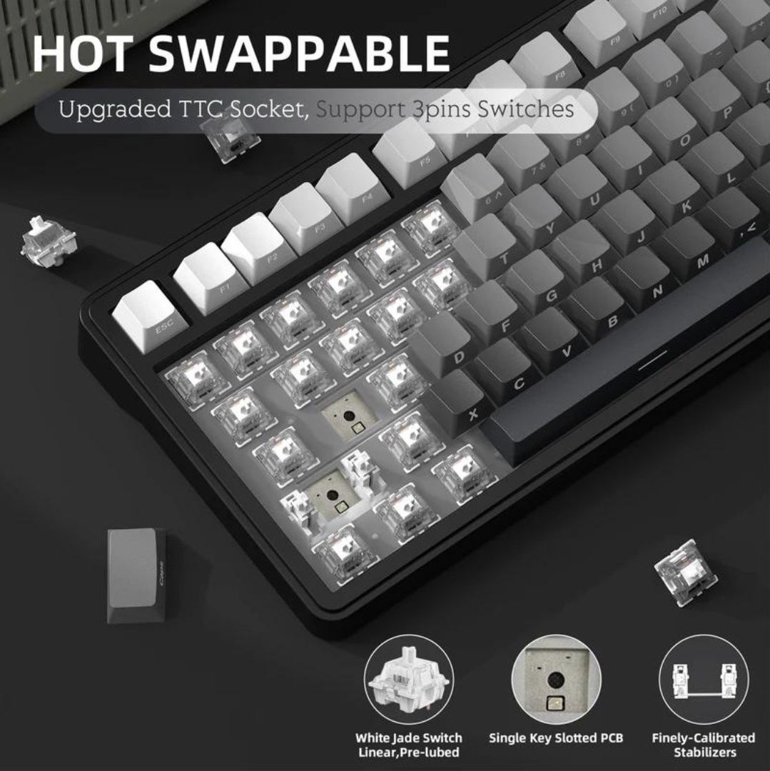 Механическая клавиатура Attack Shark X85 (Чёрно-белый градиент)