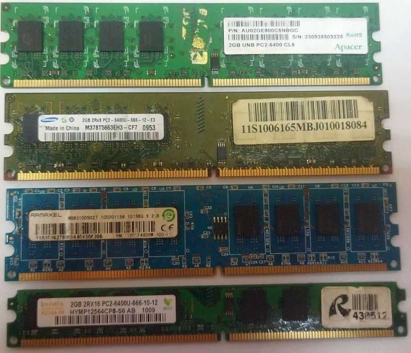 Оперативна пам'ять DDR2 на 2 GB, 1 GB, 512 MB . 11 шт за 600