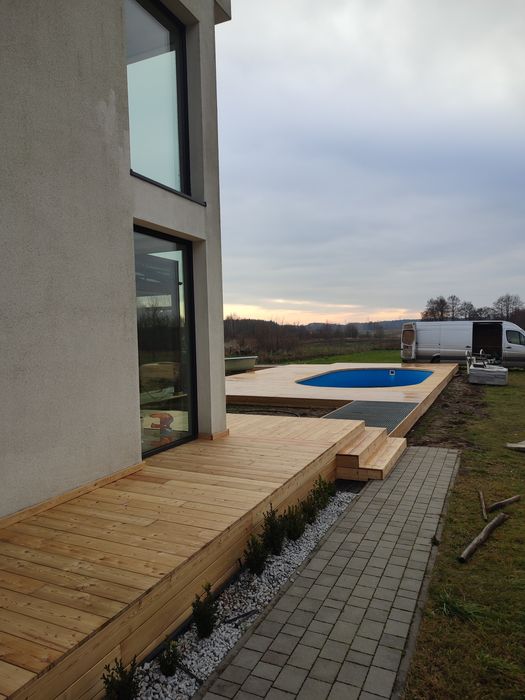 Taras drewniany, Taras kompozytowy, Pergola, Zadaszenie, Wiata