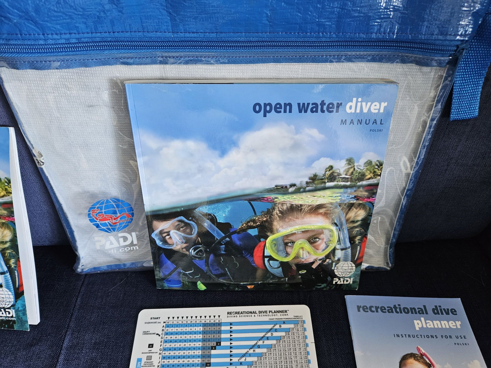 PADI Open Water Diver OWD zestaw manual