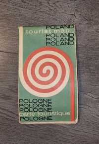 Stara mapa turystyczna Polski 1966r