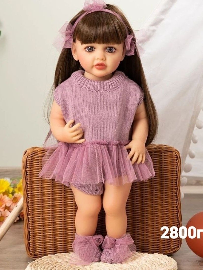 Лялька кукла reborn реборн велика 55см мягенька симпатична
