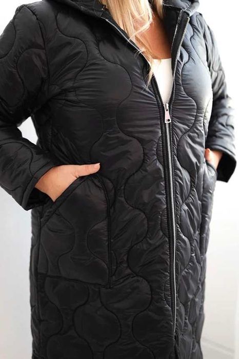 Ciepłe kurtki zimowe plikowana Plus Size dwa kolory