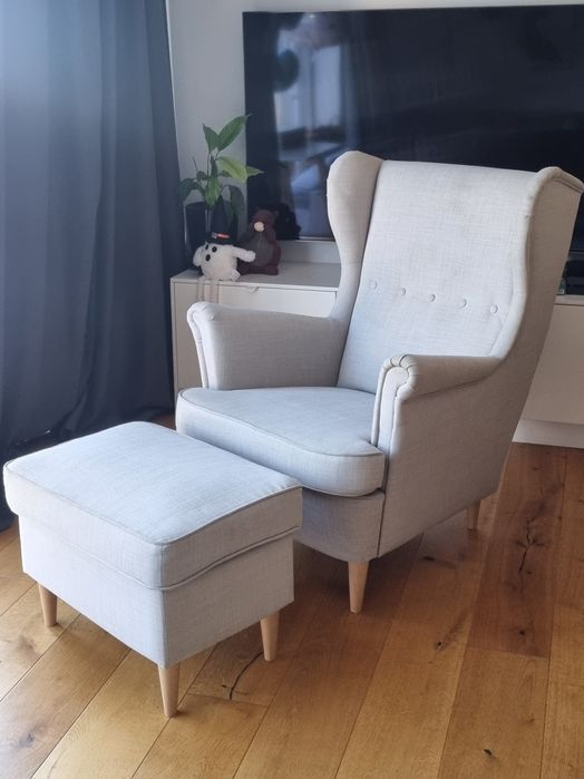 Fotel ikea uszak podnóżek