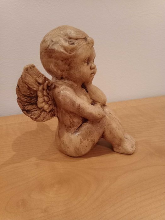 Estatua Anjo Sentado - Decoração