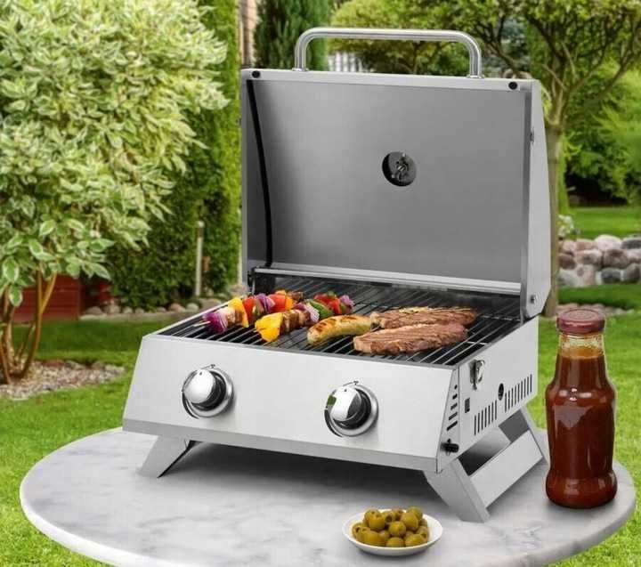 Grill Gazowy Stołowy Turystyczny  TEPRO CHICAGO 2 PLANIKI 6KW reduktor