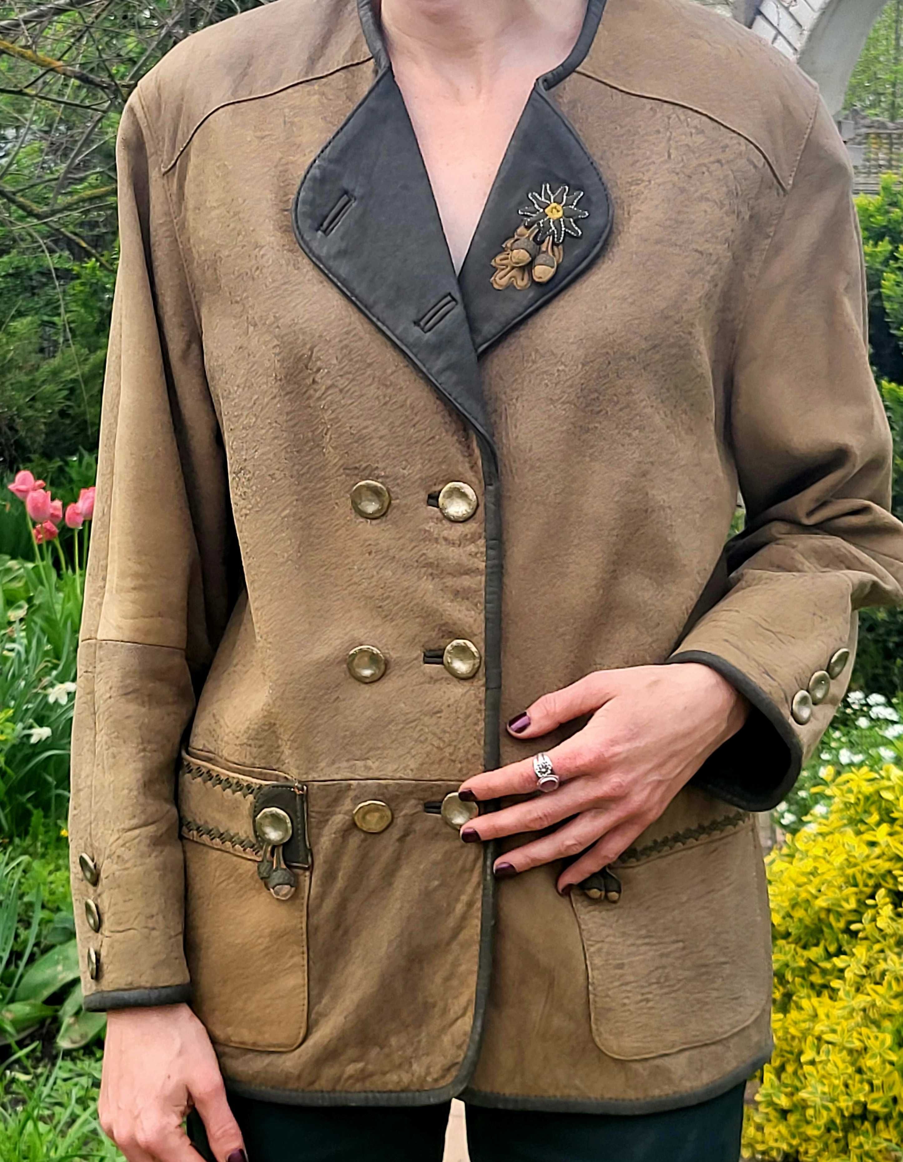 Куртка в тирольському стилі з натуральноі шкіри