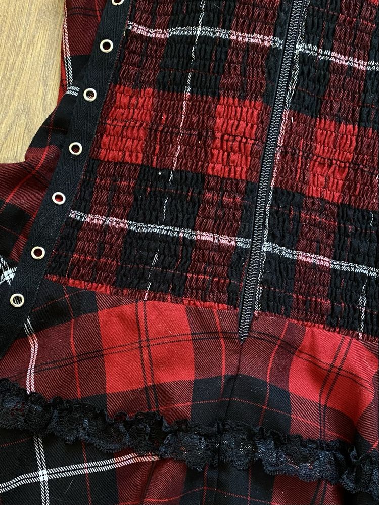 Hell bunny tartan корсетна сукня готична аніме