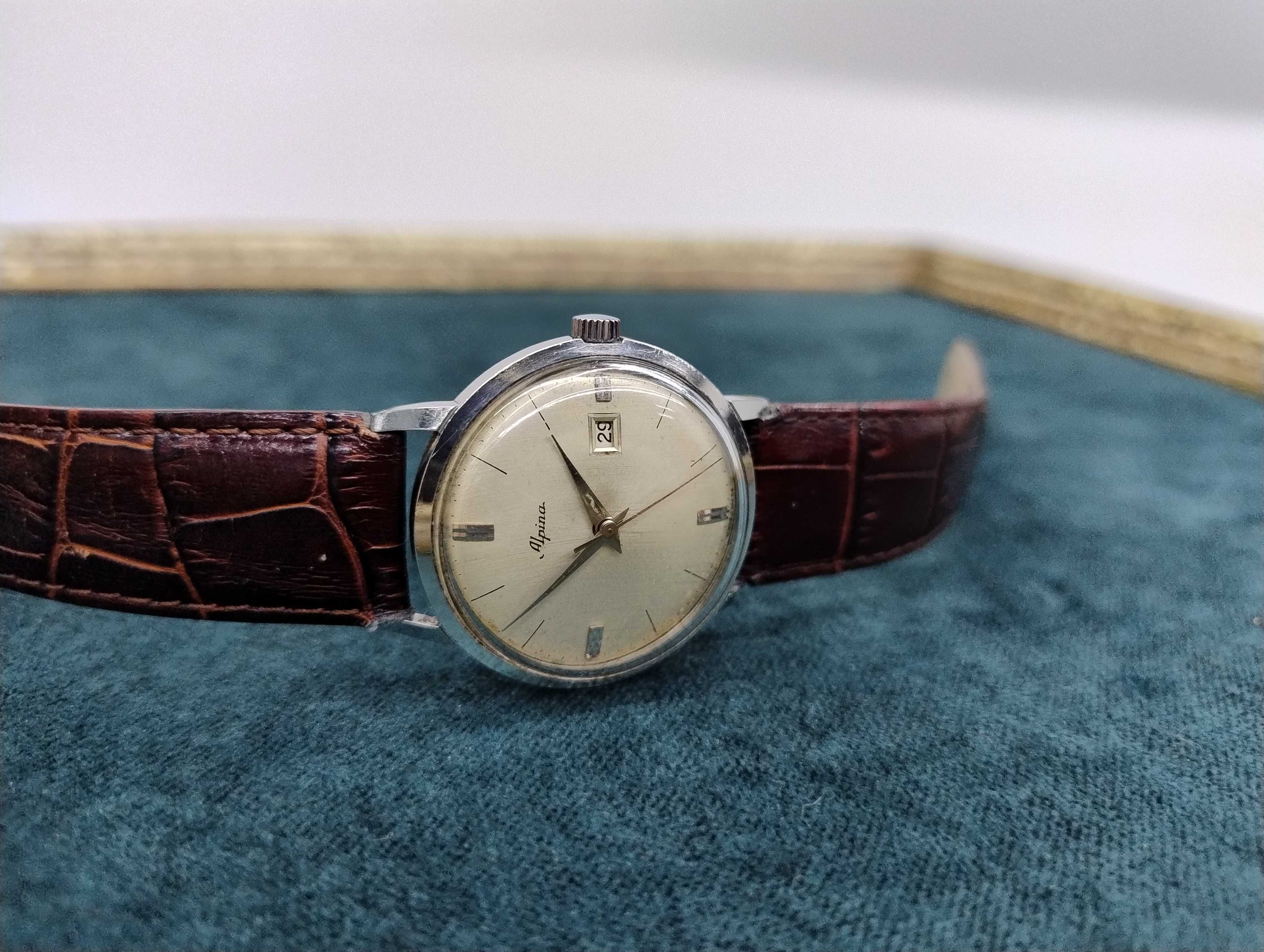 Przepiękny Zegarek Alpina Mechaniczny !! swiss Super Stan ! Vintage