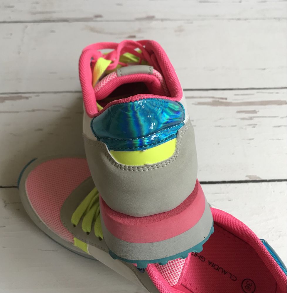 Neonowe Damskie Buty Sneakersy Claudia Ghizzani 36 Nowe!