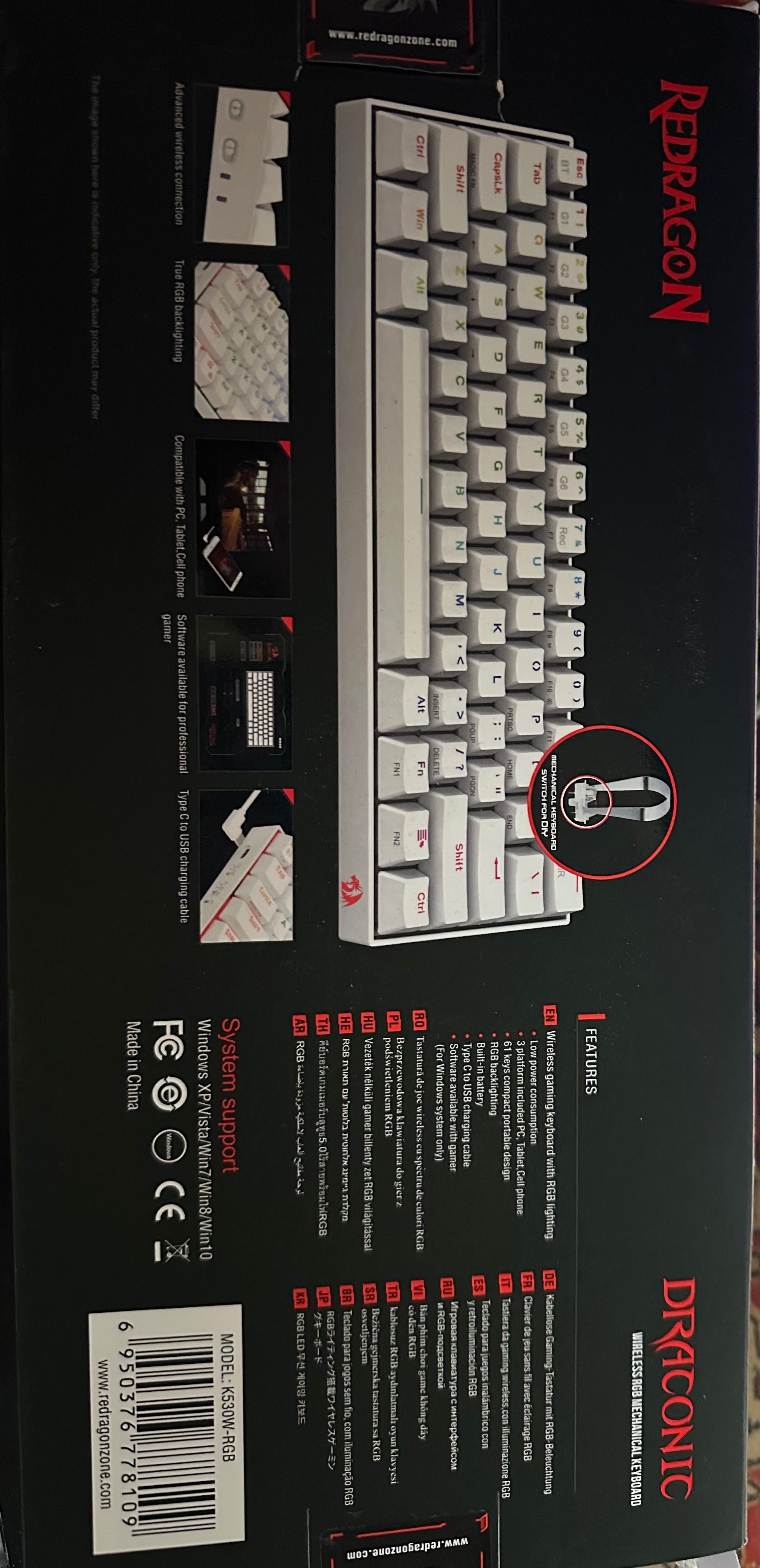 Redragon K530 Draconic – klawiatura mechaniczna, RGB, Bluetooth/USB