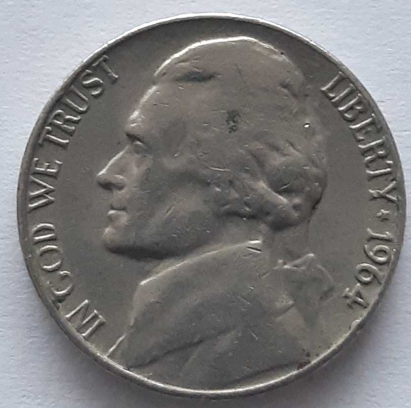 Five Cents 1964 D Jefferson USA moneta kolekcjonerska