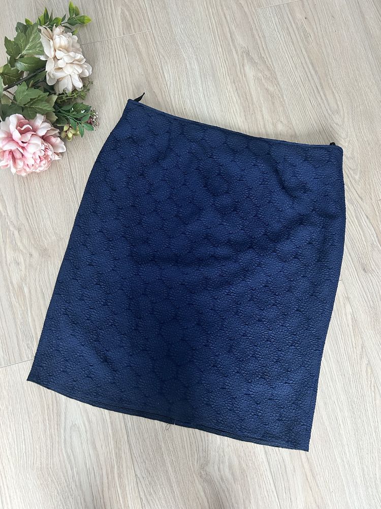 Spodniczka plus size 50 5XL granatowa prosta olowkowa spodnica