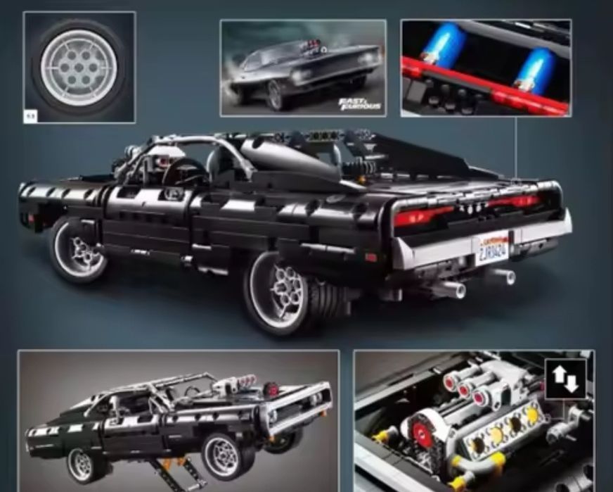 Klocki Technic Dodge Charger na wzór 42111 (Nie Lego)  1077 elementów
