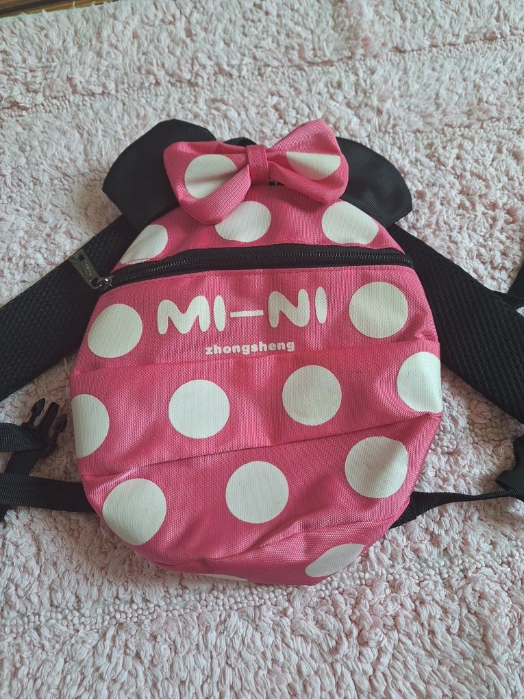 Plecak Miki Minnie że smyczą