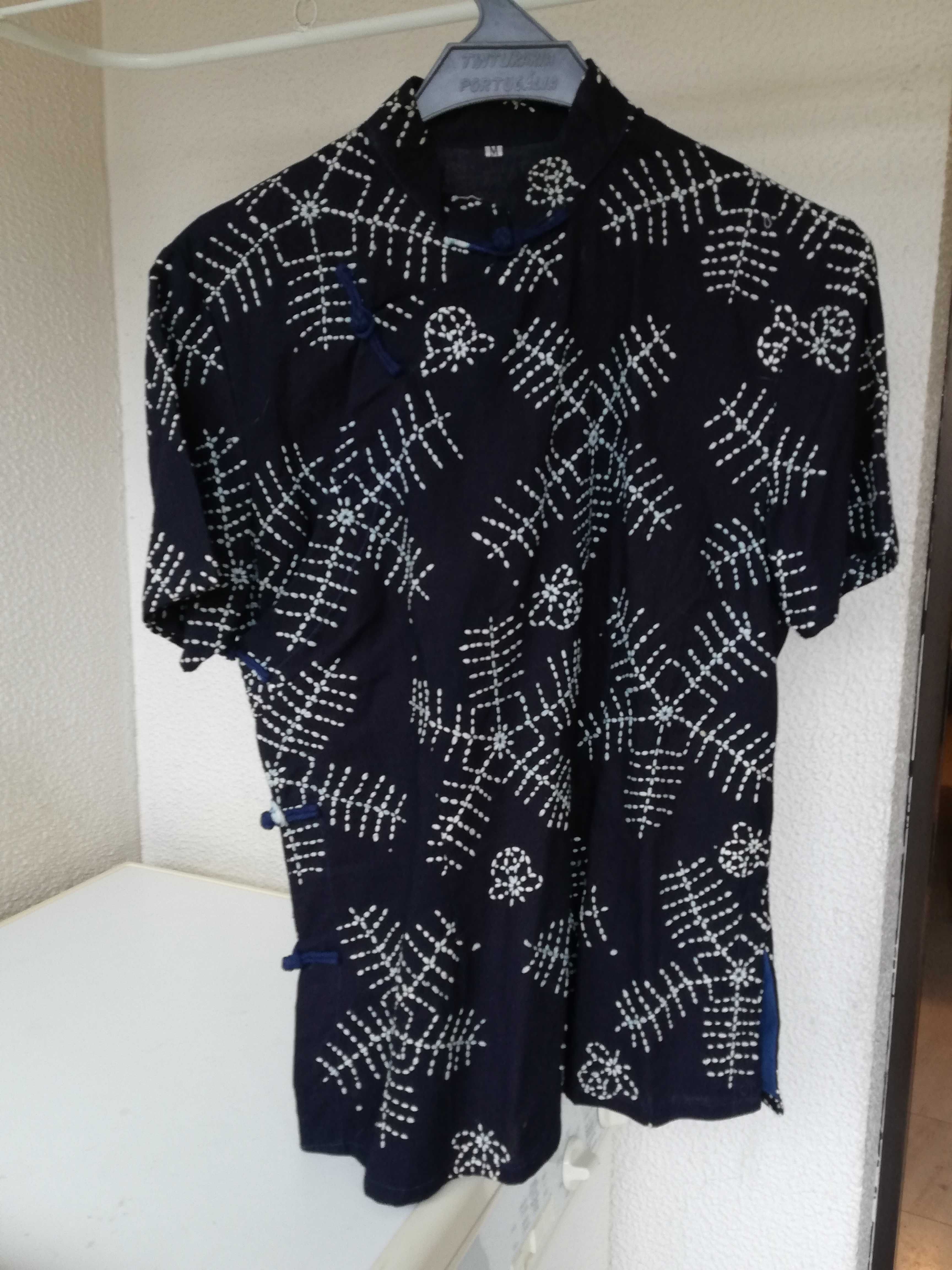 Blusa chinesa original em tecido 100% algodão de boa qualidade modelo