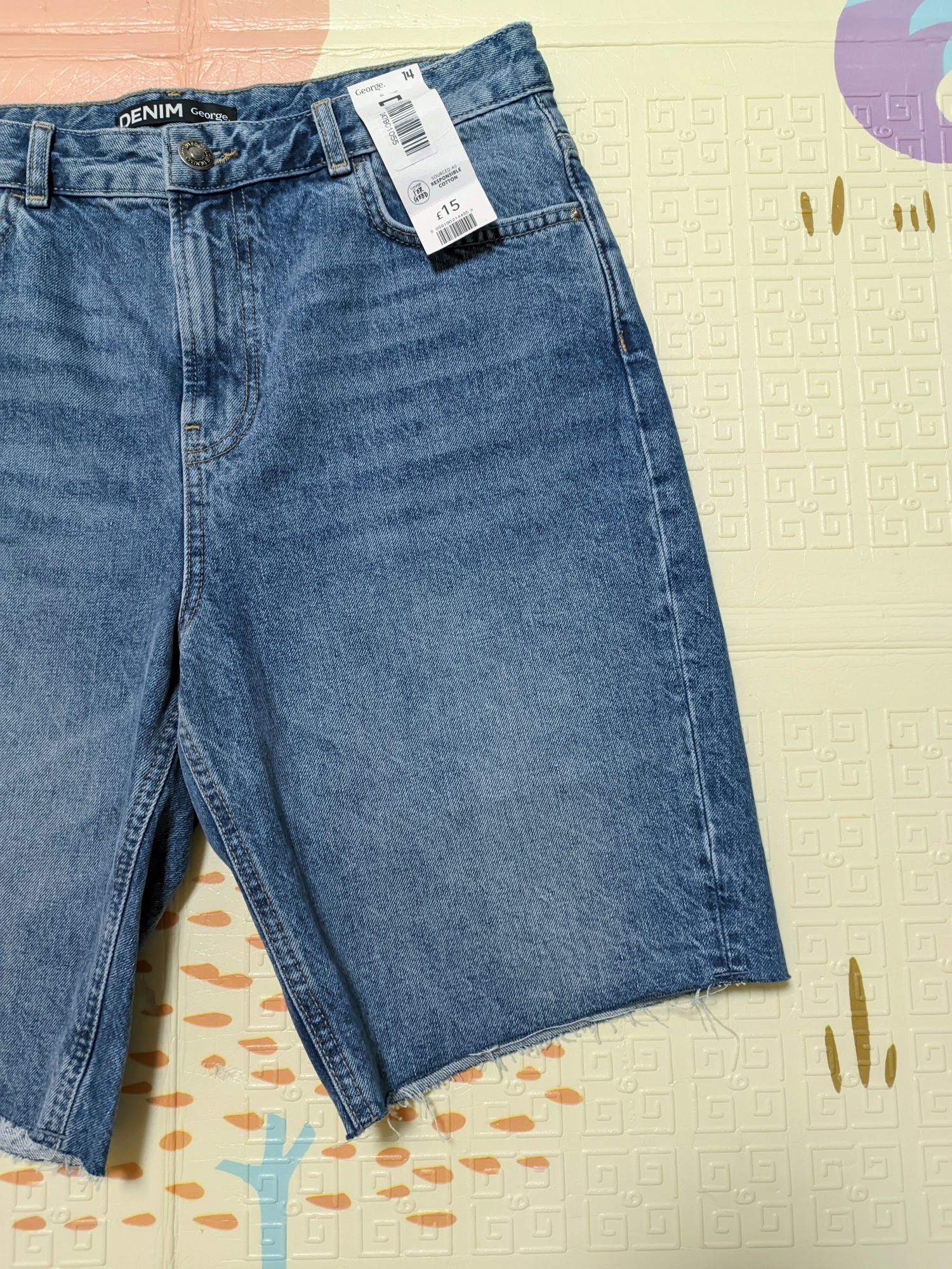 Новые женские джинсовые шорты бермуды George L-XL,42/XL/50,100% коттон