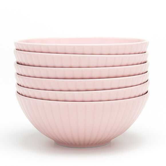 Komplet 6 Salaterek Różowe Porcelana + GRATIS