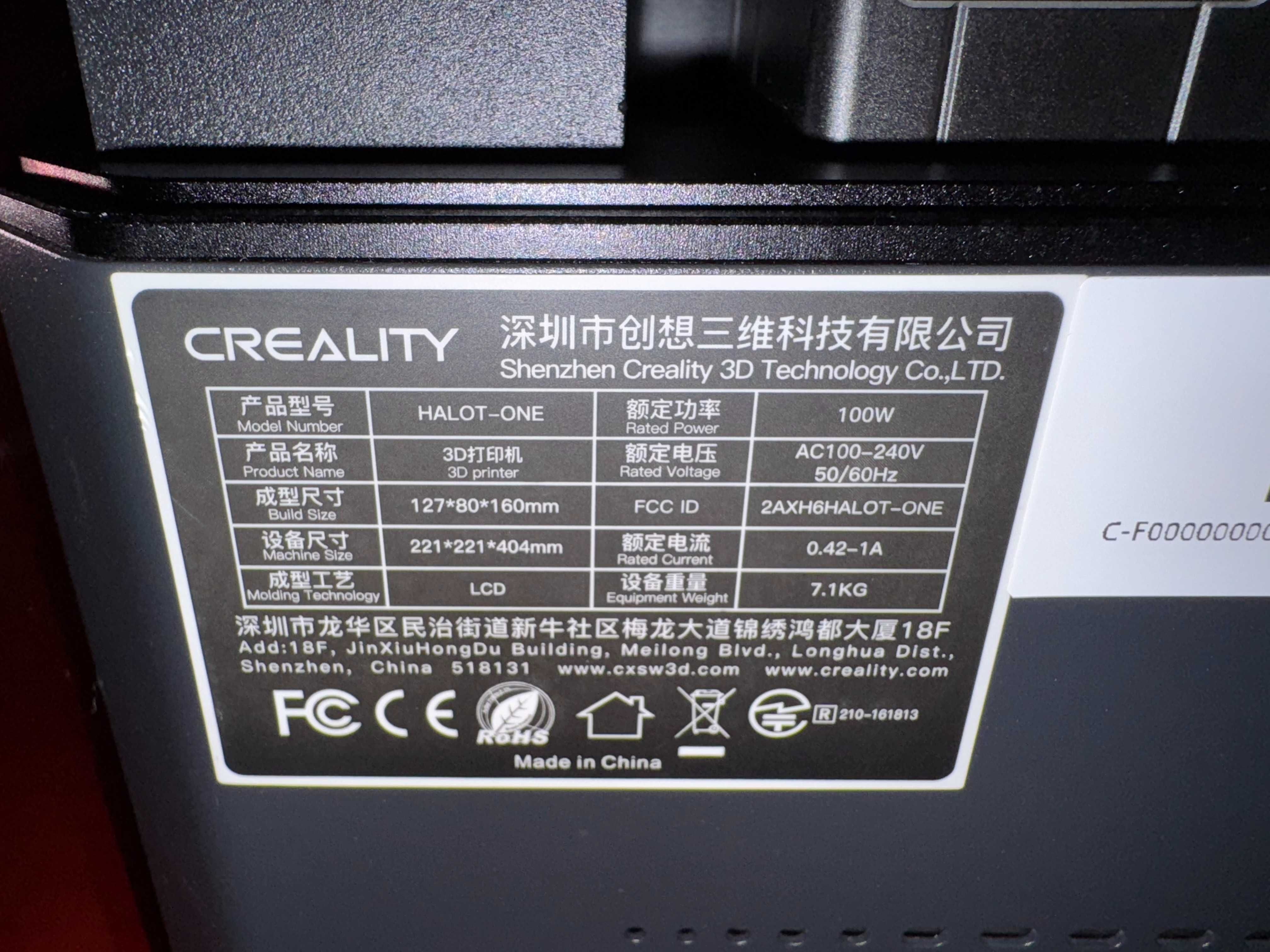 Impressora e estação de cura  Creality HALOT ONE + Creality UW-01