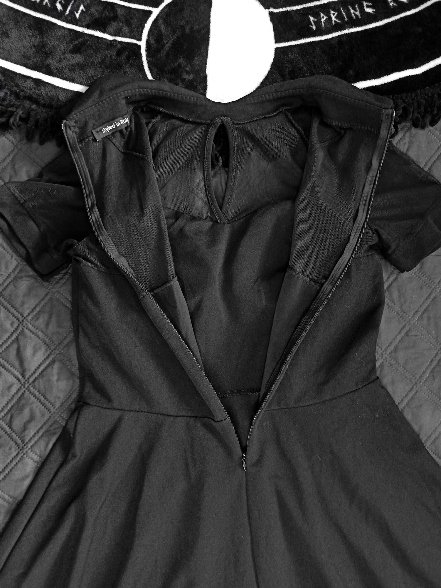 Sukienka z kołnierzykiem alternative nu goth gothic wednesday addams