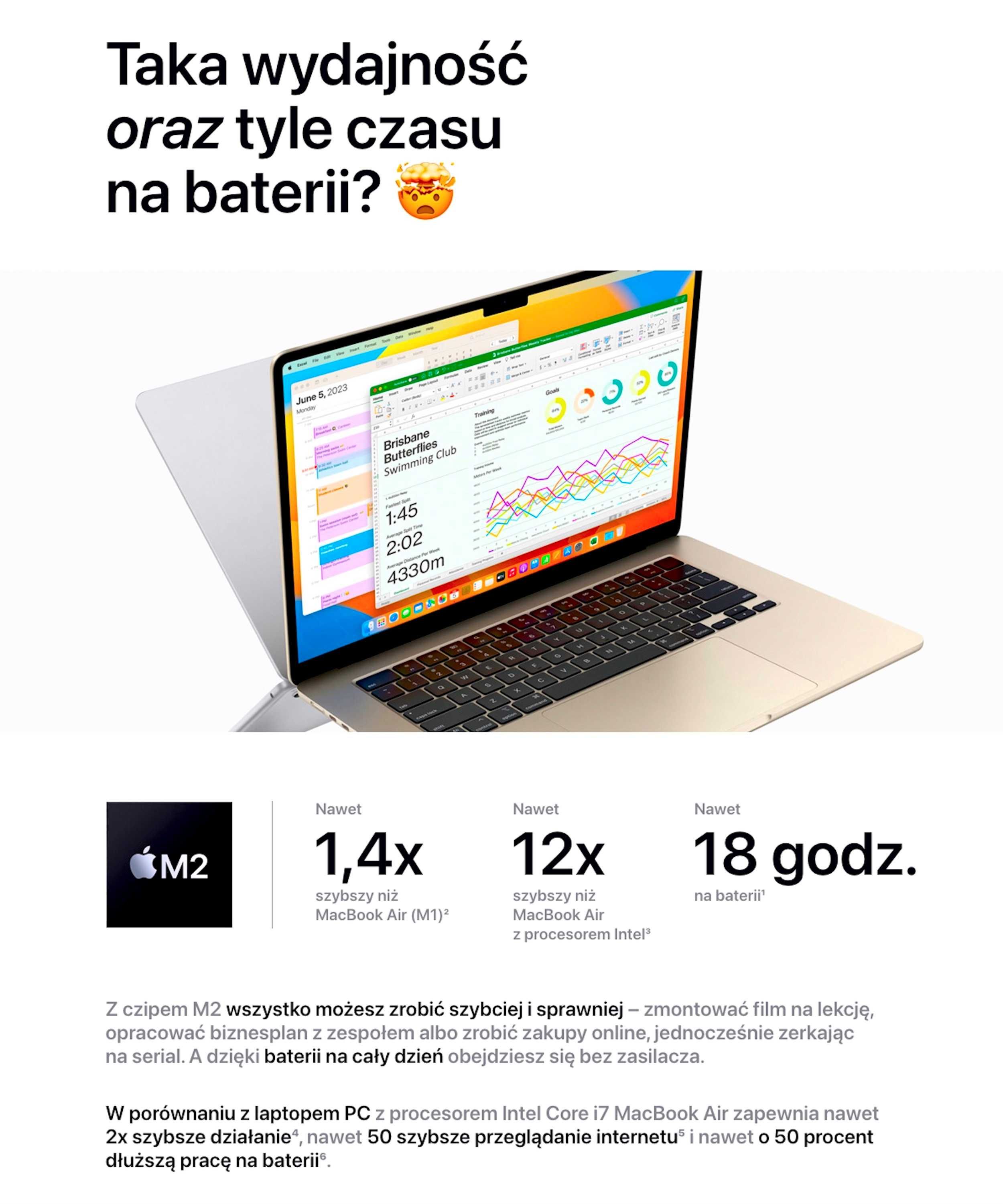 Nowy ZŁOTY Apple MacBook Air 13 M2 16GB 256GB GW+UBEZPIECZENIE 3LATA!