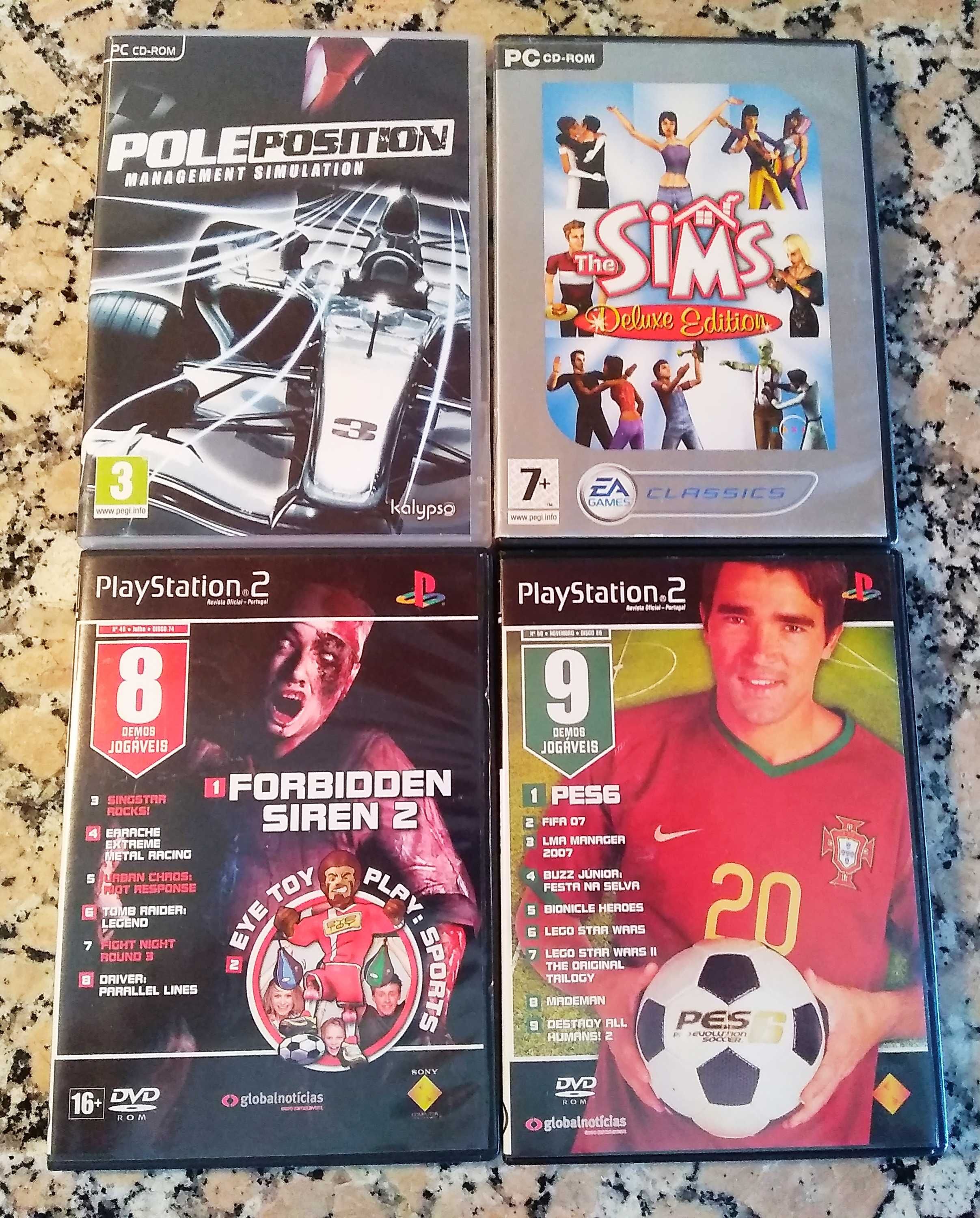 Jogos PS 2 e PC.