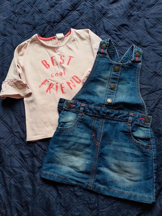 Zestaw dla dziewczynki H&M, George (spódnica + bluzka), rozm. 80/86