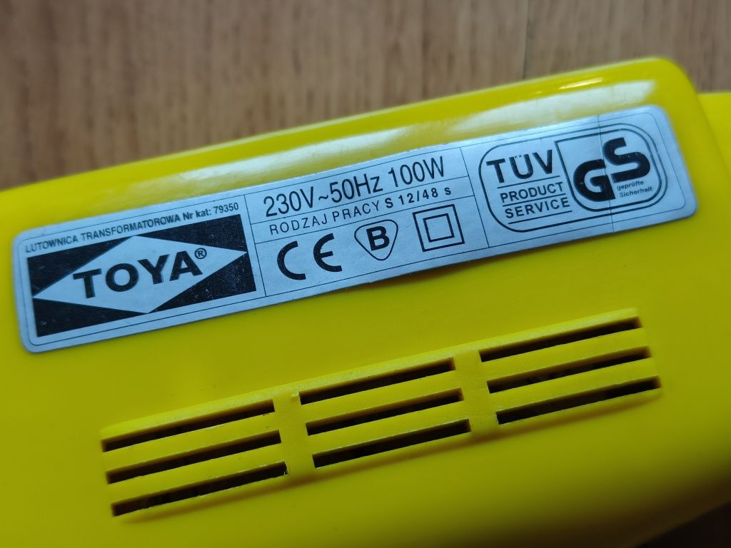 Lutownica Transformatorowa Toya 230V-50Hz 100W Rodzaj Pracy S 12/48s