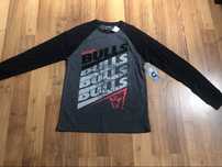 NBA Chicago Bulls Czarny T-shirt długi rękaw koszykówka Basketball M