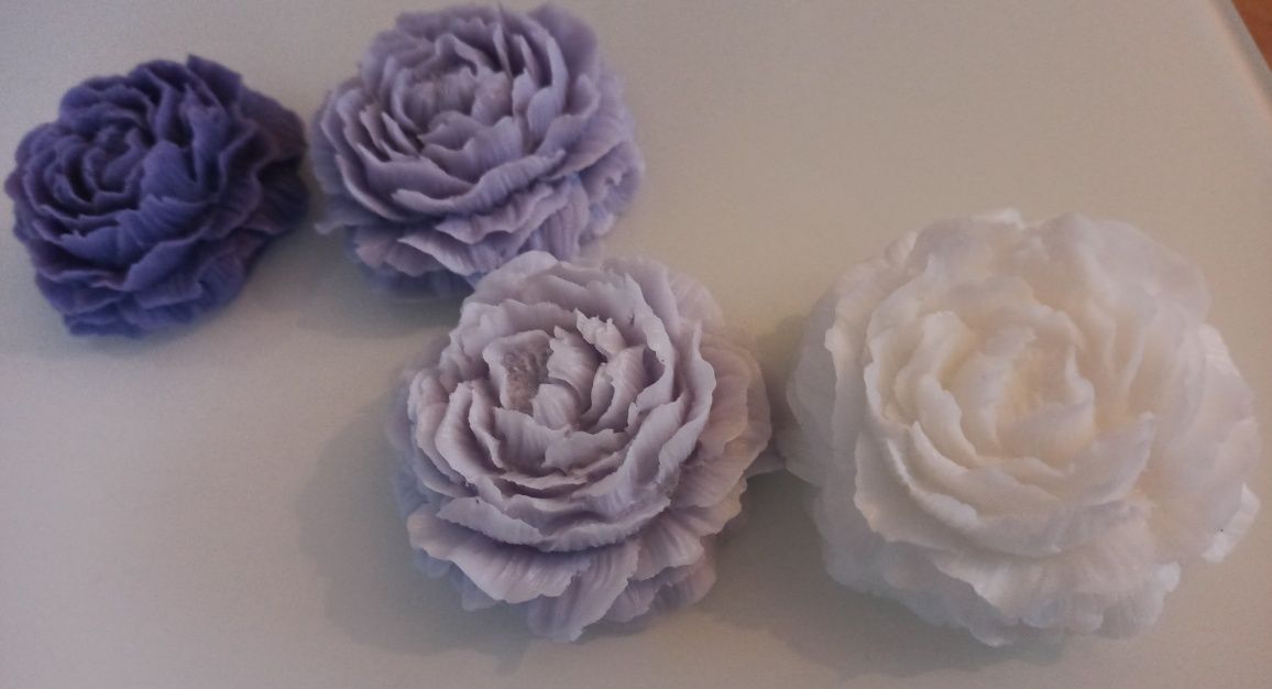 Mydełko glicerynowe handmade, kwiat piwonii, zapachowe