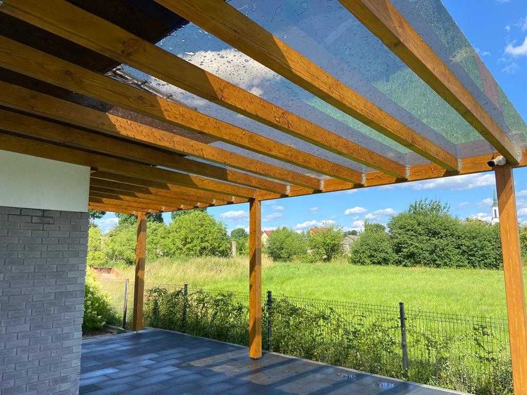 Altana/Pergola/Taras o wymiarze 6x4 Premium pokryty poliwęglanem litym