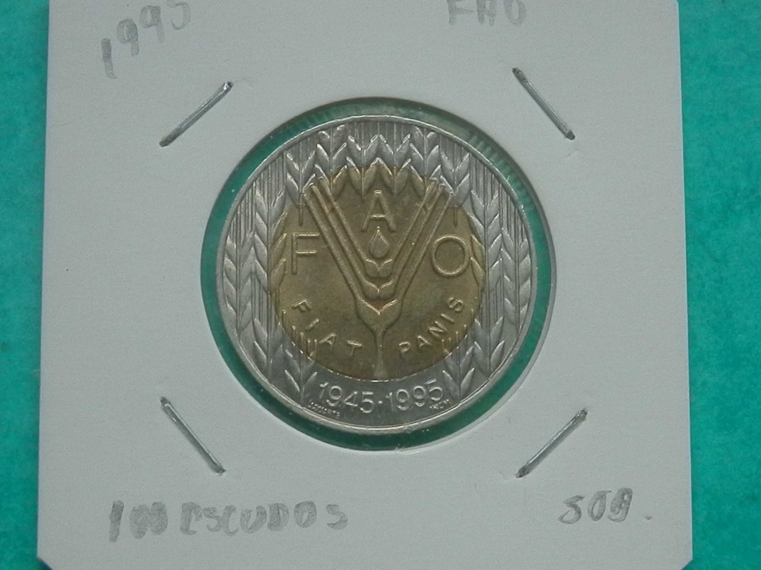 1055 - Comem.: 100 escudos 1995 bimetálica, FÃO, por 1,50