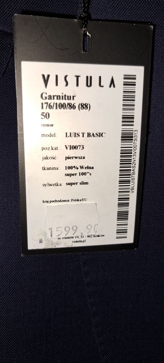 Marynarka VISTULA model LUIS T BASIC 176/100/86 (88) rozmiar 50
