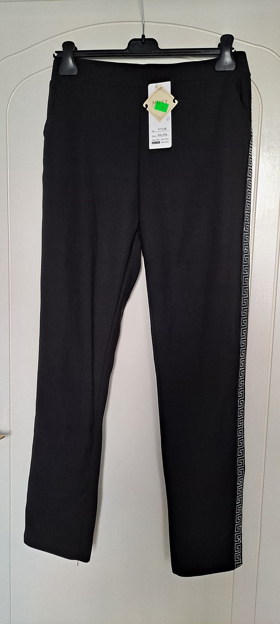 Spodnie wizytowe ze srebrną lamówką 4xl/5xl