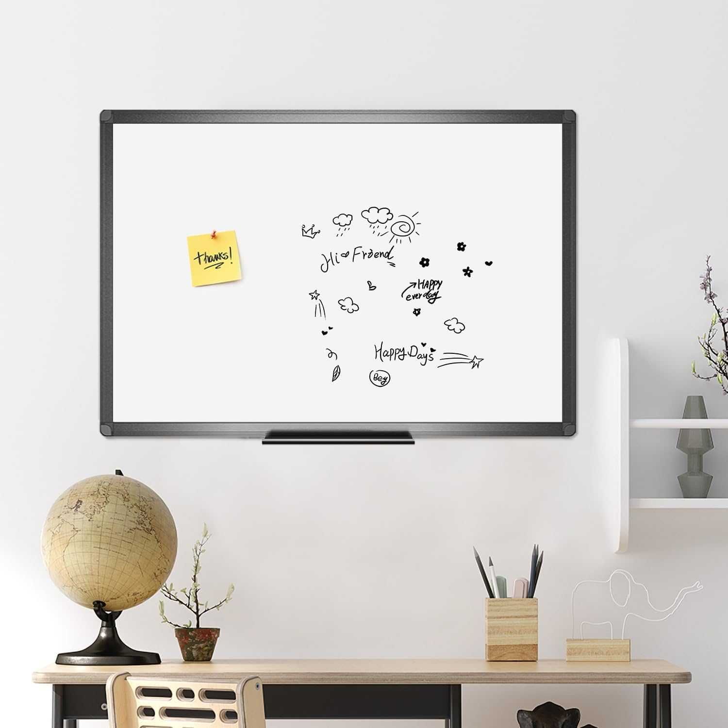 Tablica suchościeralna magnetyczna VIZ-PRO 90x60 cm czarna rama