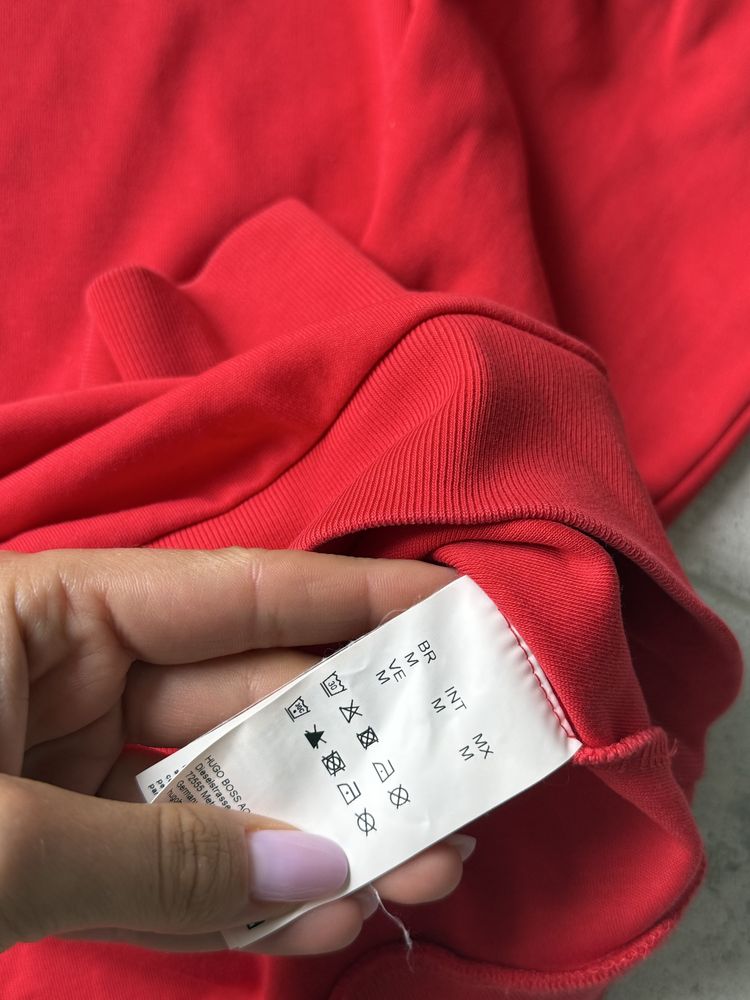 Bluza Hugo Boss męska czerwona bluza z napisem Hugo