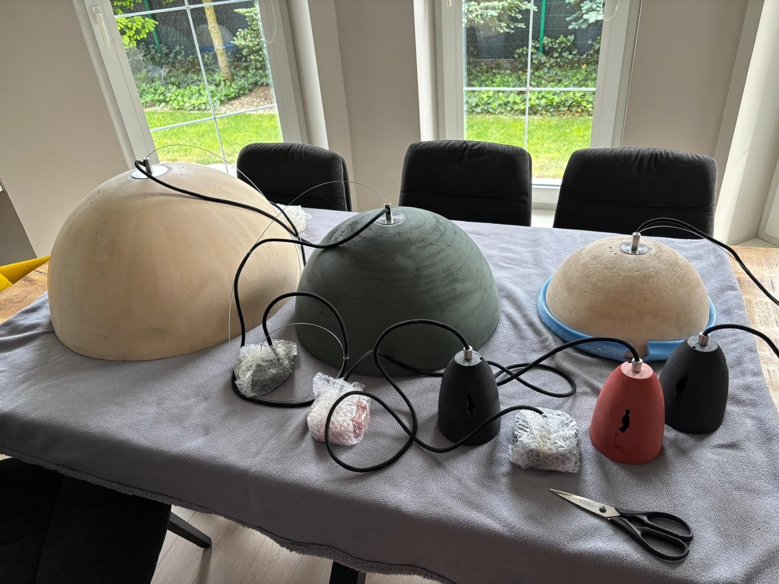 Betonowe,loftowe lampy 3 sztuki,hand made