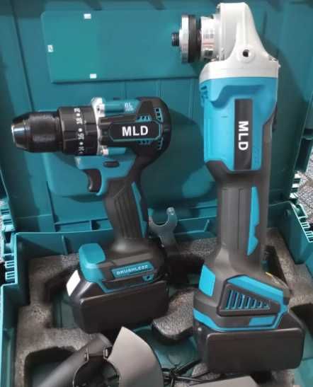 Набор электро инструментов 2в1 Шуруповёрт+Болгарка  + 2АКБ с чемоданом