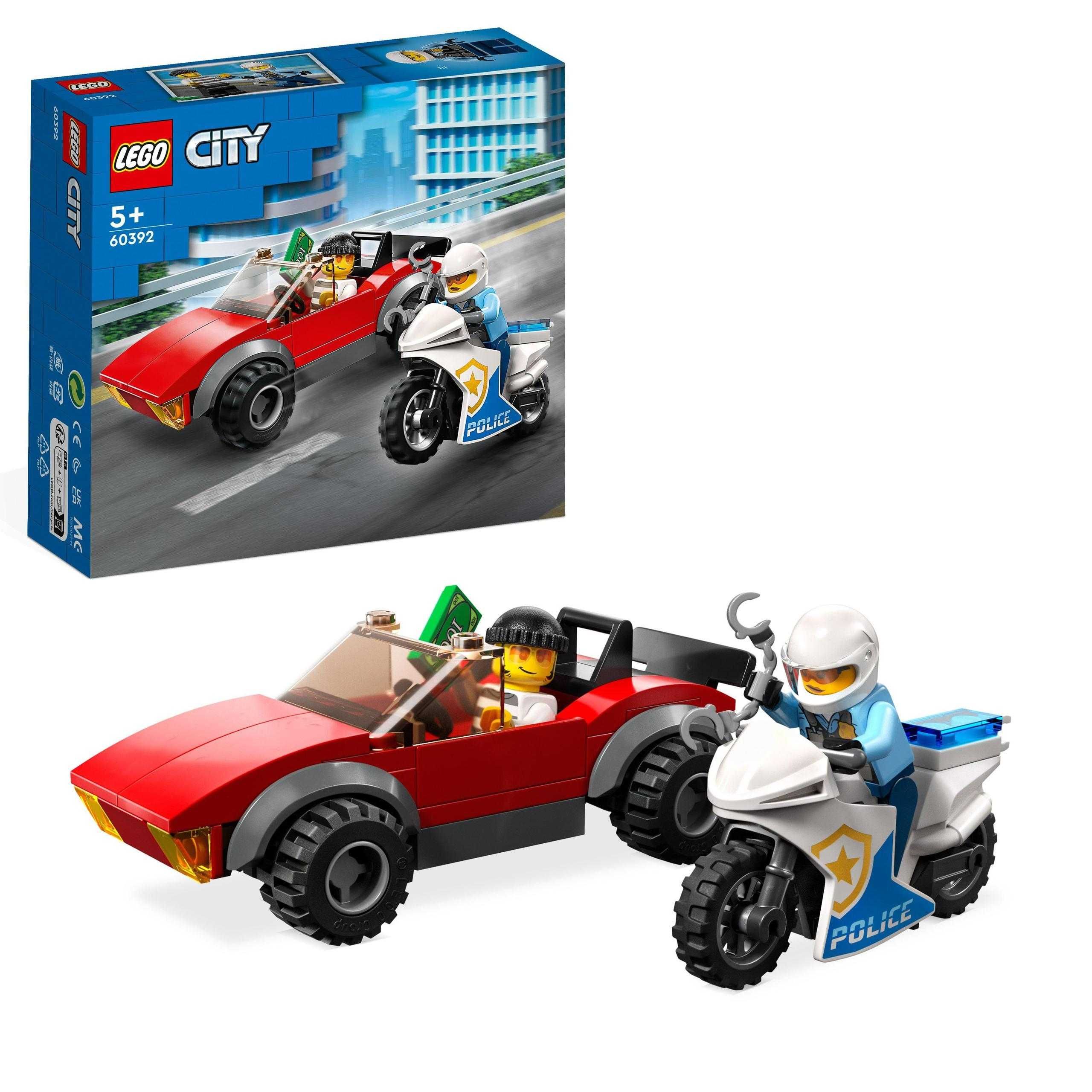 LEGO CITY 60392 Motocykl Policyjny Pościg Za Samochodem Klocki *NOWE*