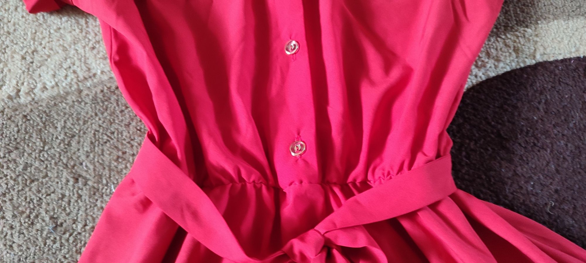 Червона плаття -сорочка на літо р.42-44