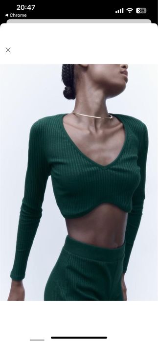 Зелений Кроп-топ Zara