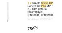 Caneta Stylus HP Caneta Tilt Pen MPP 2.0