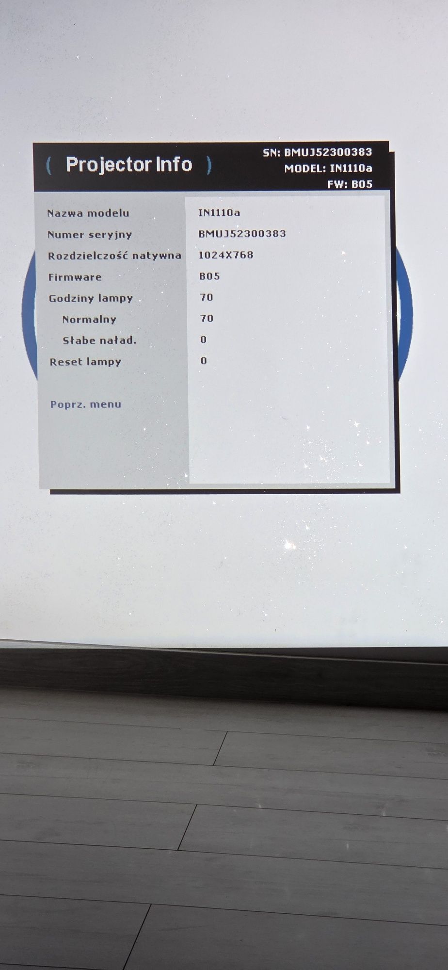 Projektor infocus in1110a