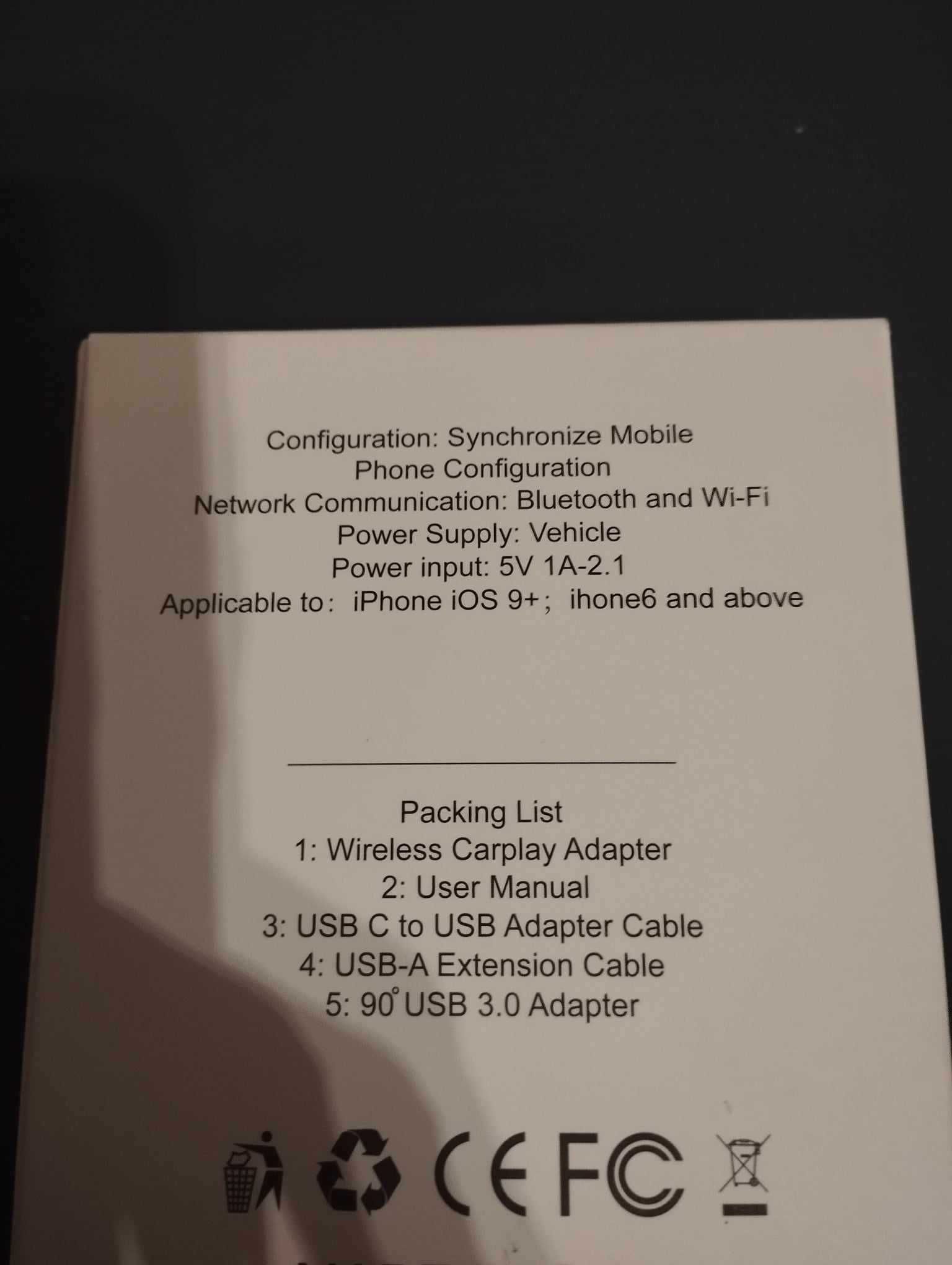 Adapter Carplay Wireless U2C
